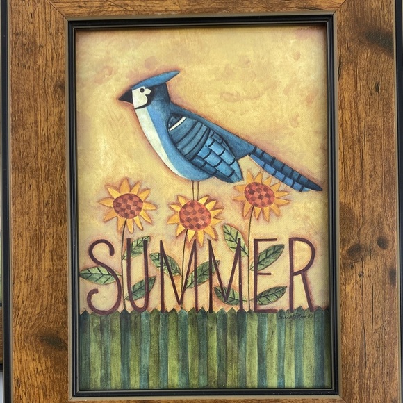 Seasonal Bird Art Prints Set Lot of 4 Pictures - Picture 5 of 9